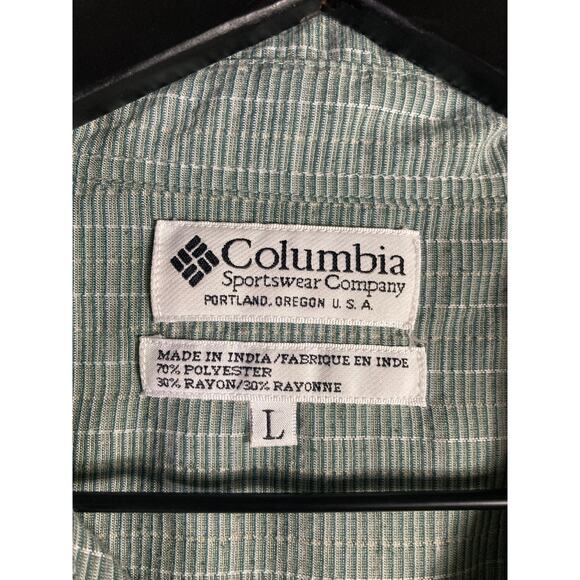 Columbia VTG Men's L Green Plaid Short Sleeve Button-Up Shirt Casual - Picture 3 of 6